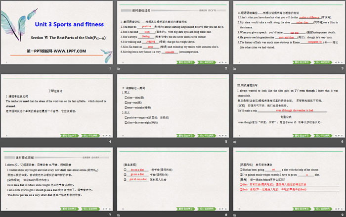 《Sports and Fitness》The Rest Parts of the Unit PPT