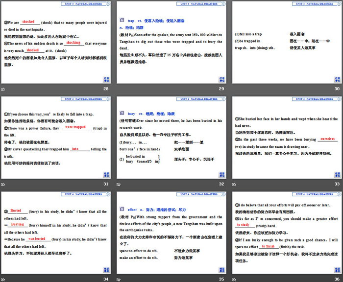 《Natural Disasters》Reading and Thinking PPT课件