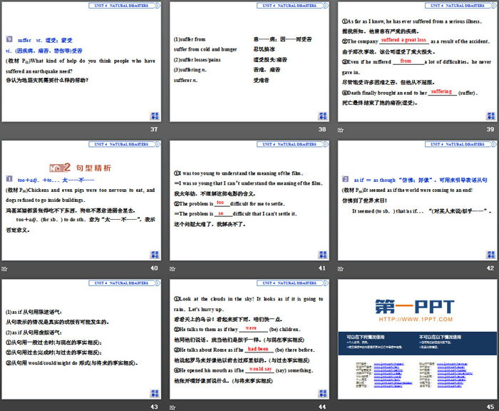 《Natural Disasters》Reading and Thinking PPT课件