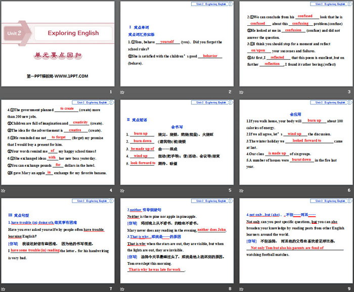 《Exploring English》单元要点回扣PPT