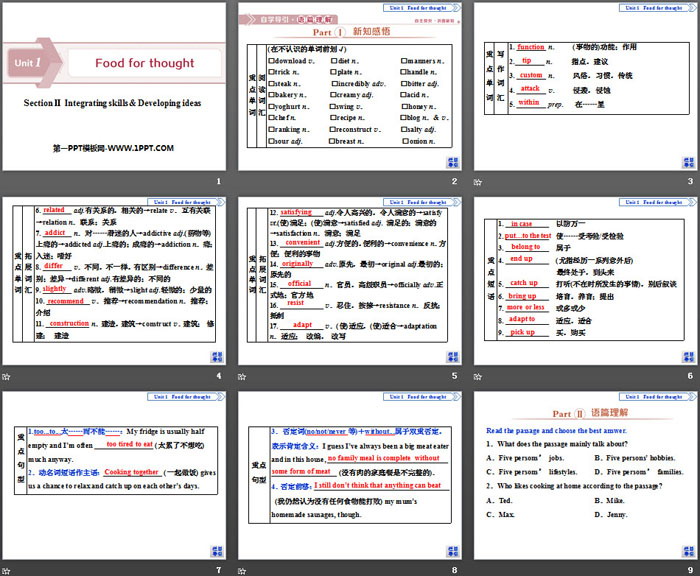 《Food for thought》SectionⅡPPT