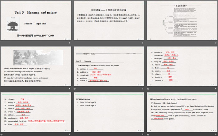 《Huamns and nature》SectionⅠPPT