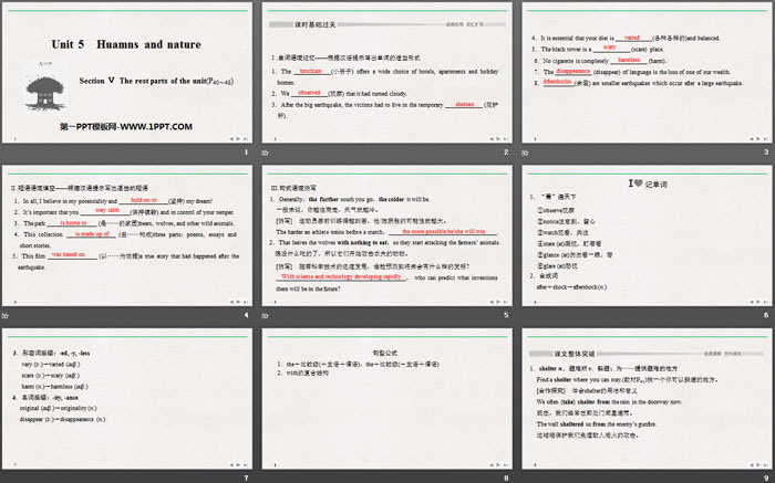 《Huamns and nature》Section Ⅴ PPT