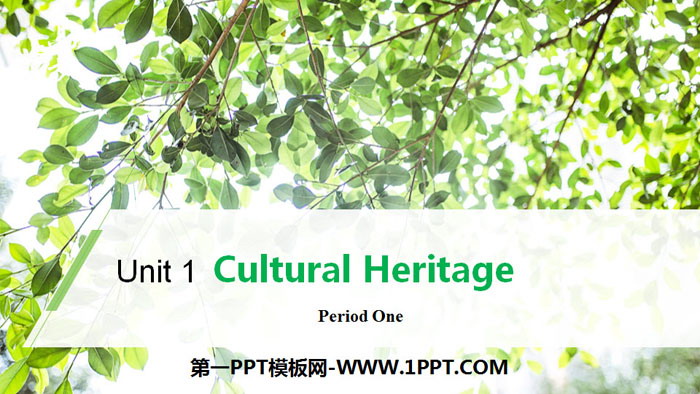 《Cultural Heritage》Period One PPT