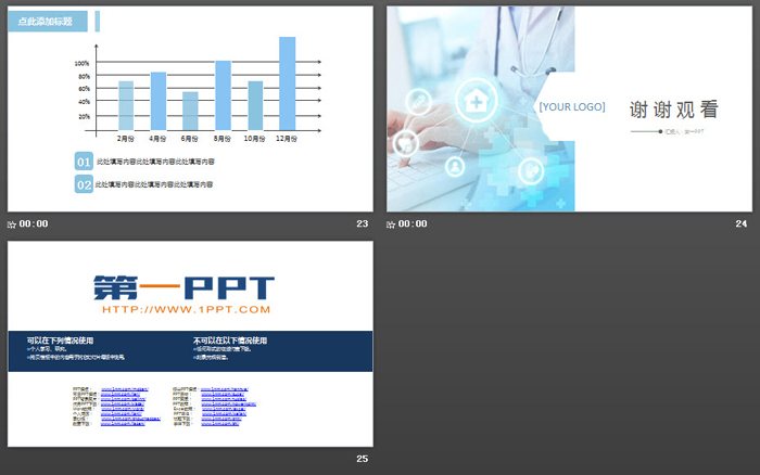 医生背景的医疗报告PPT模板