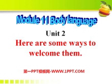 《Here are some ways to welcome them》Body language PPT课件
