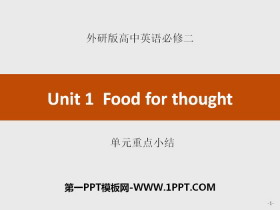 《Food for thought》单元重点小结PPT