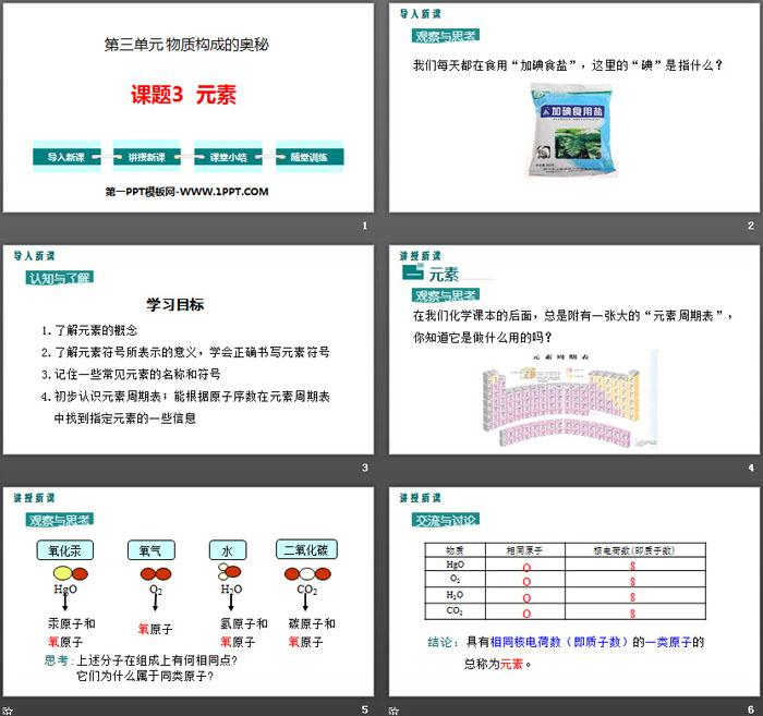 《元素》物质构成的奥秘PPT下载