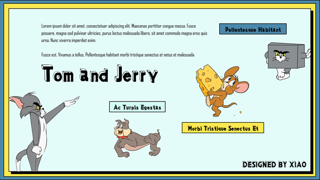 猫和老鼠“Tom and Jerry”可爱卡通主题ppt模板