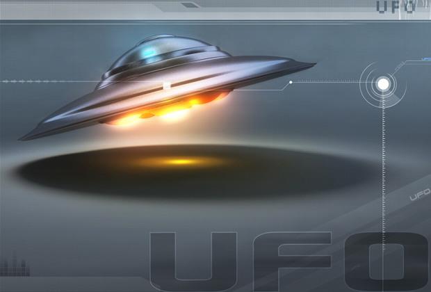 UFO飞碟太空主题ppt模板1