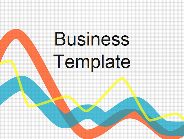 走势图线条网格商务PPT模板