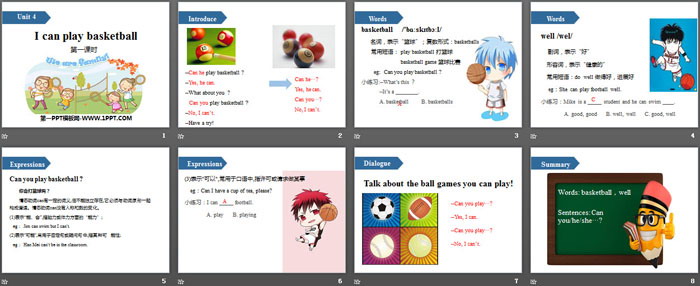 《I can play basketball》PPT(第一课时)