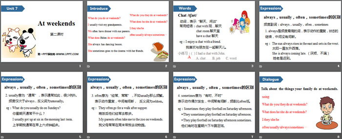 《At weekends》PPT(第二课时)