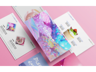 彩虹色的梦——甜点烘焙系列西餐主题ppt模板
