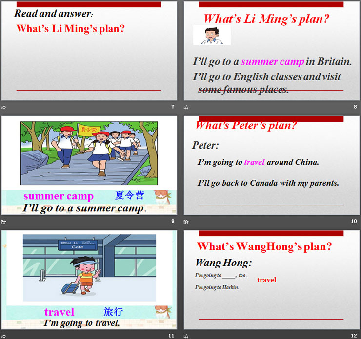 《What are you going to do this summer holiday?》Plan for the Summer PPT