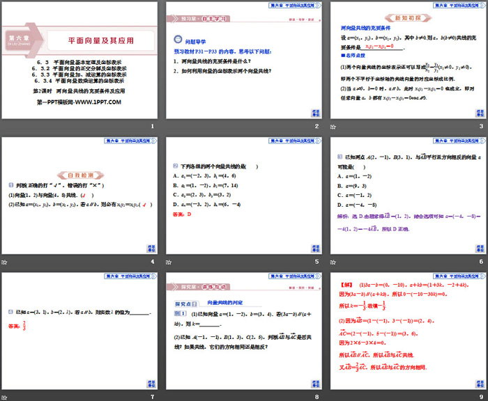 《两向量共线的充要条件及应用》平面向量及其应用PPT