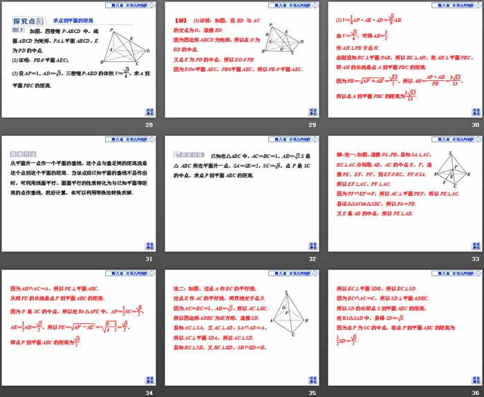 《空间直线、平面的垂直》立体几何初步PPT(直线与平面所成的角、直线与平面垂直的性质定理)