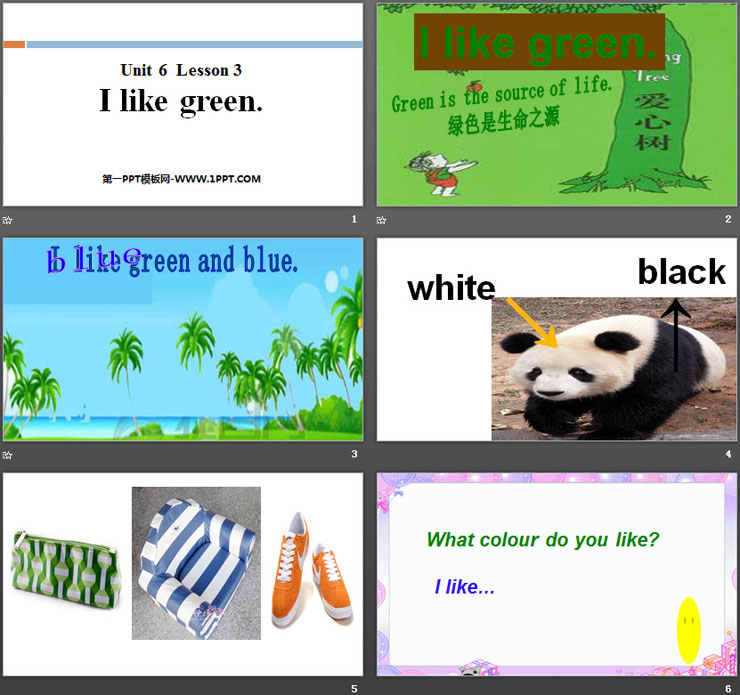 《I like green》Colours PPT