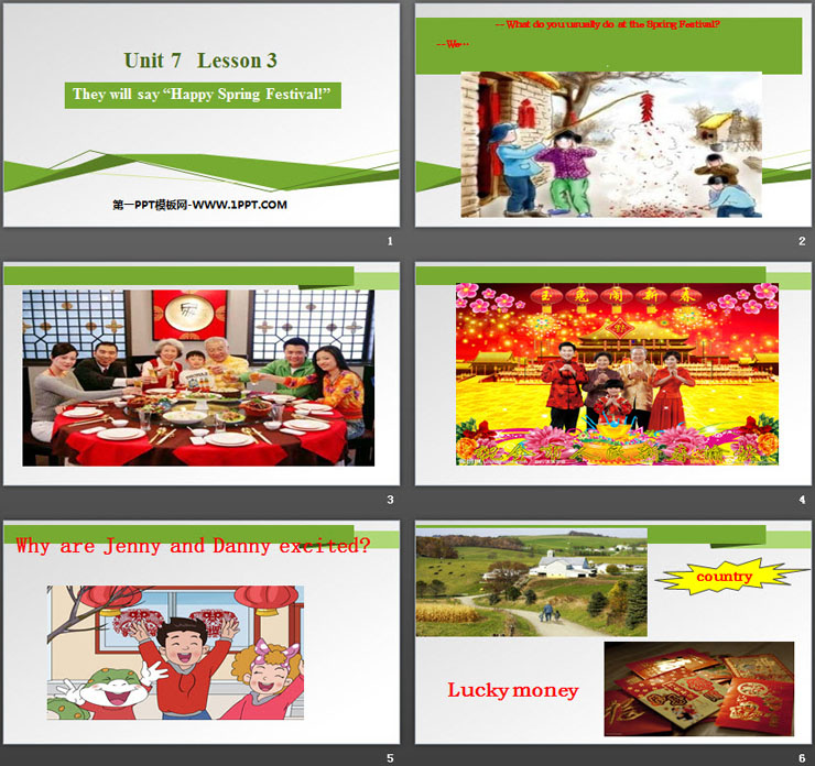 《They will say \Happy Spring Festival!\》Spring Festival PPT