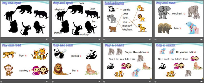 《Animals in the zoo》PPT