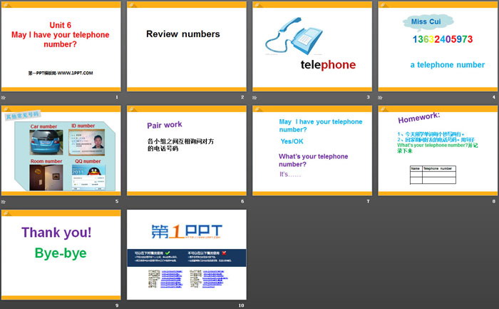 《May I have your telephone number?》PPT