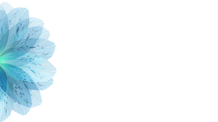 蓝色唯美花卉花瓣PPT背景图片