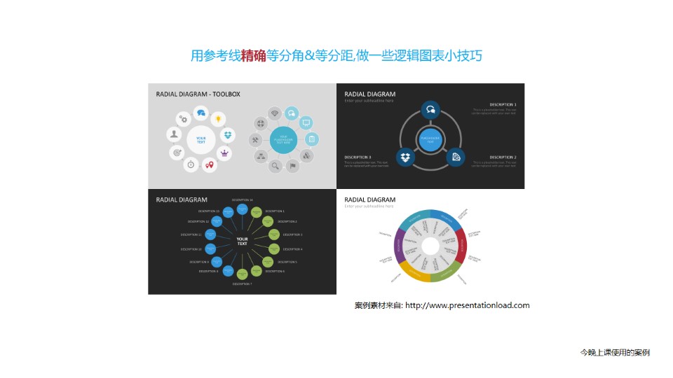 PPT里面等分角&等分距在逻辑图表中的运用教程