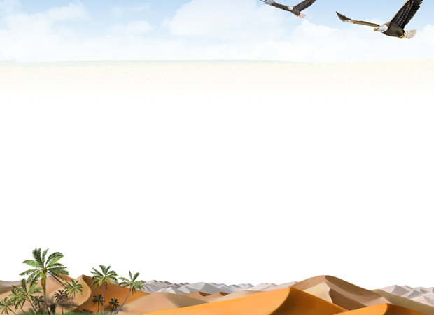 鹰击大漠——沙漠景色PPT模板2