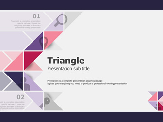 创意三角形时尚紫欧美风工作总结报告ppt模板