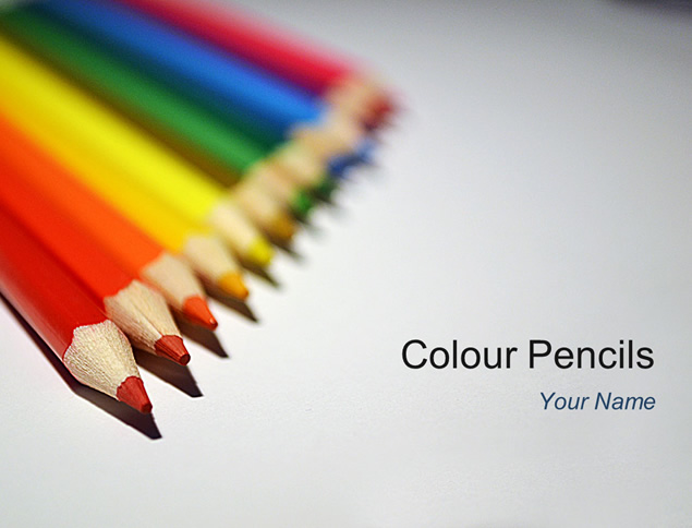彩色铅笔简单风格欧美ppt模板