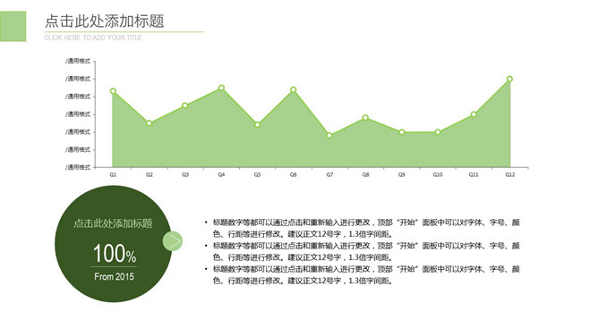 填充阴影PPT折线图模板