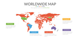矢量可编辑世界地图PPT素材