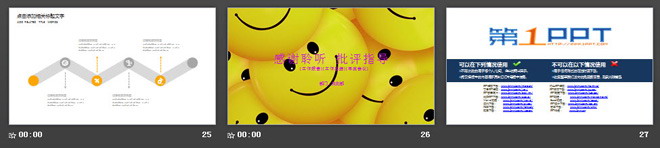 黄色卡通笑脸背景的企业培训PPT模板免费下载