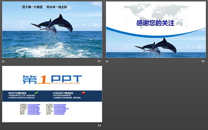 关爱海洋环境保护宣传PPT模板下载