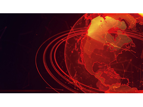 红色地球点阵图PPT背景图片