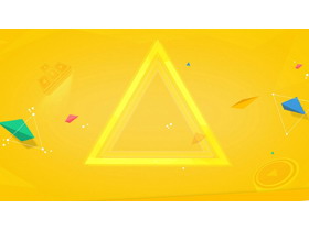 黄色三角形PPT背景图片