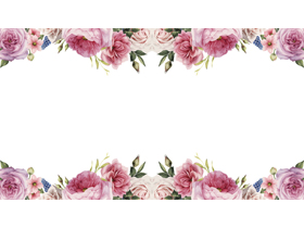 牡丹花卉PPT边框背景图片
