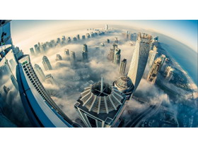 迪拜城市建筑PPT背景图片