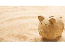 小金猪背景的金融理财行业PPT背景图片