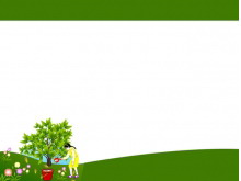 卡通人物花卉树木PPT背景图片