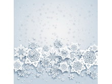 一组白色雪花艺术PPT背景图片