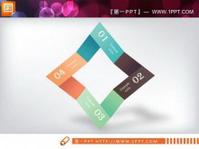 菱形并列组合的PPT关系图素材