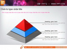 简洁的金字塔层级关系PPT素材下载