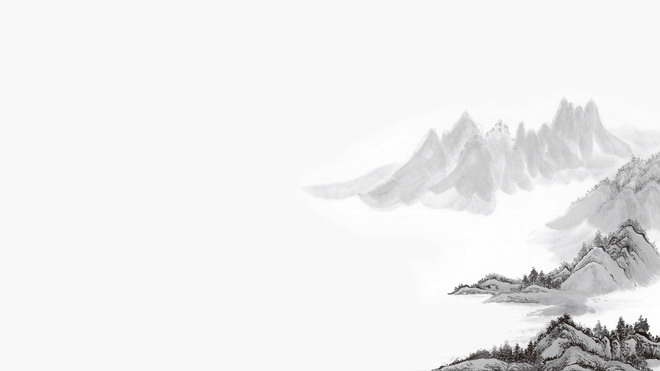 六张黑白古典水墨中国风PPT背景图片