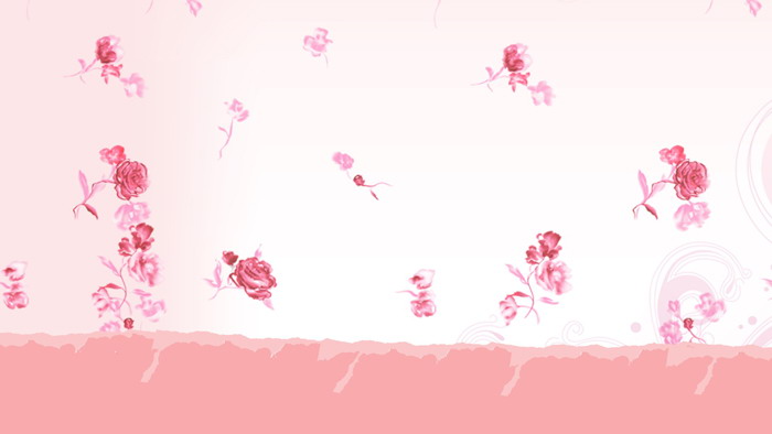 粉色唯美花卉图案PPT背景图片